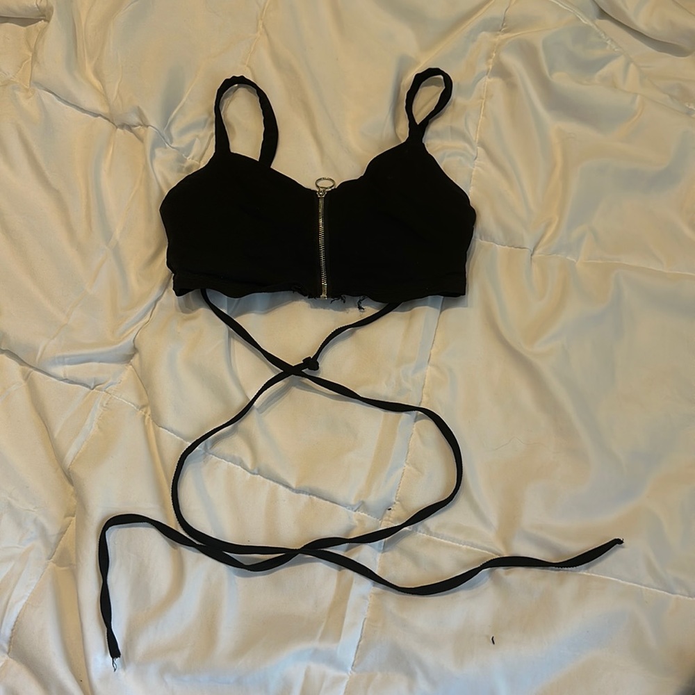 Zip up crop top